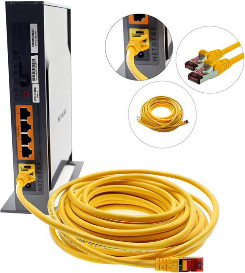 Cable a un giga amarillo para "linkear" tu equipo de CDJs o mejorar la red de casa